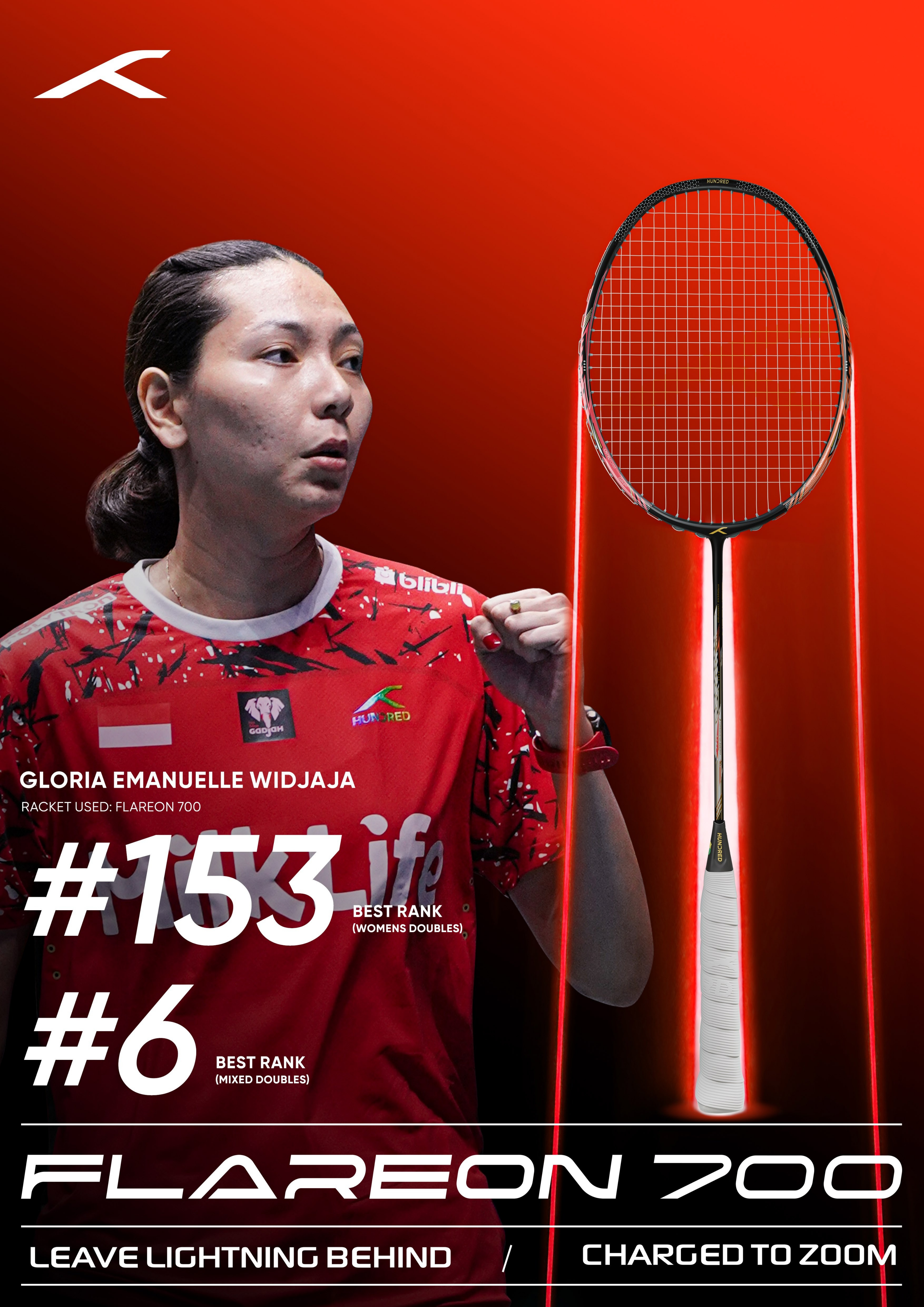 Hundred Flareon 700 Badminton Racket
