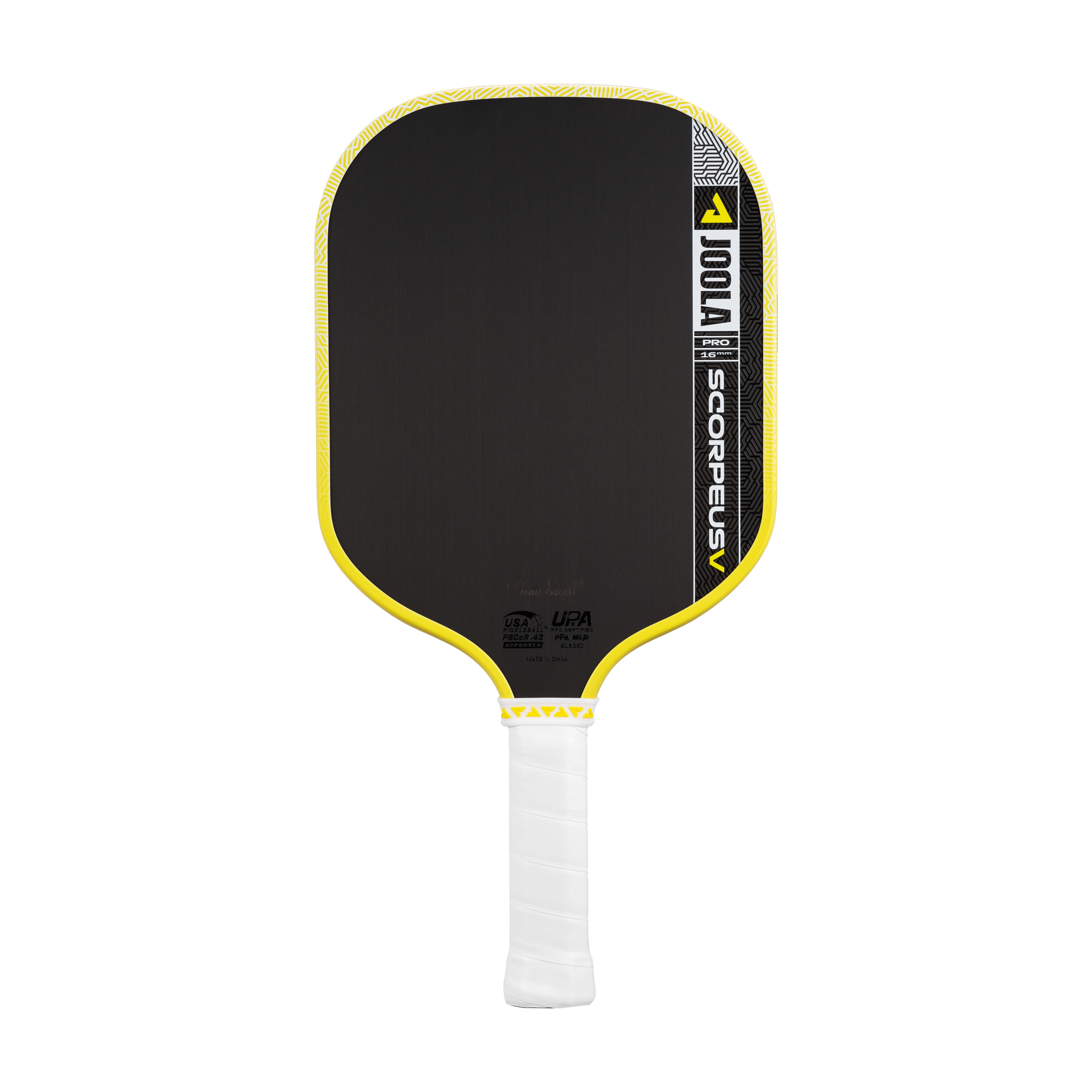 JOOLA Anna Bright SCORPEUS Pro V 16mm Pickleball Paddle (JOOLA Yellow)