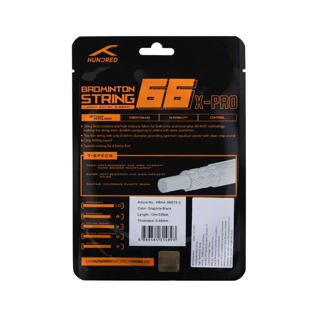 Hundred 66 X-PRO Badminton String (Single Pack)