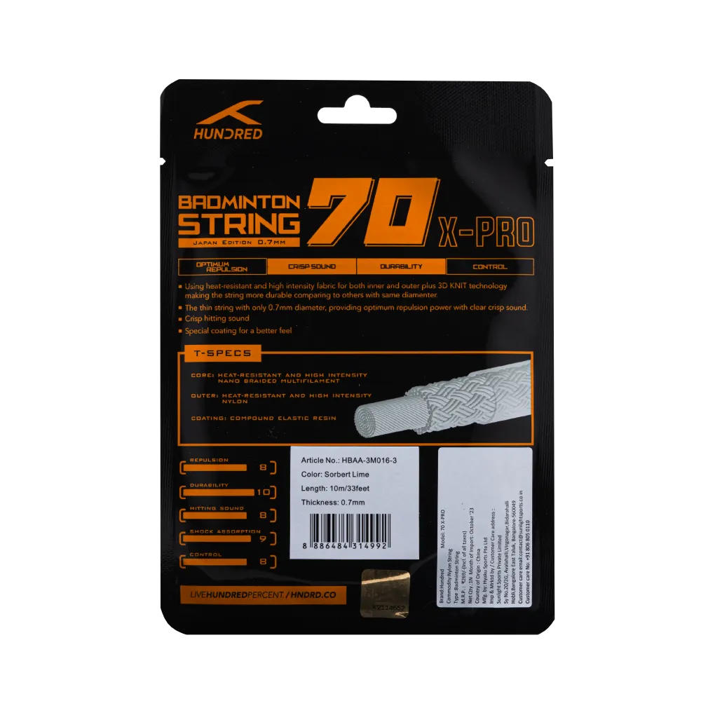 Hundred 70 X-PRO Badminton String (Single Pack)