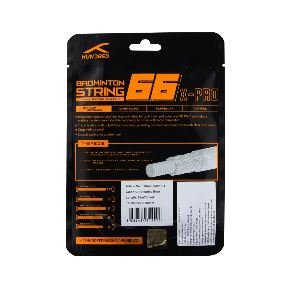 Hundred 66 X-PRO Badminton String (Single Pack)