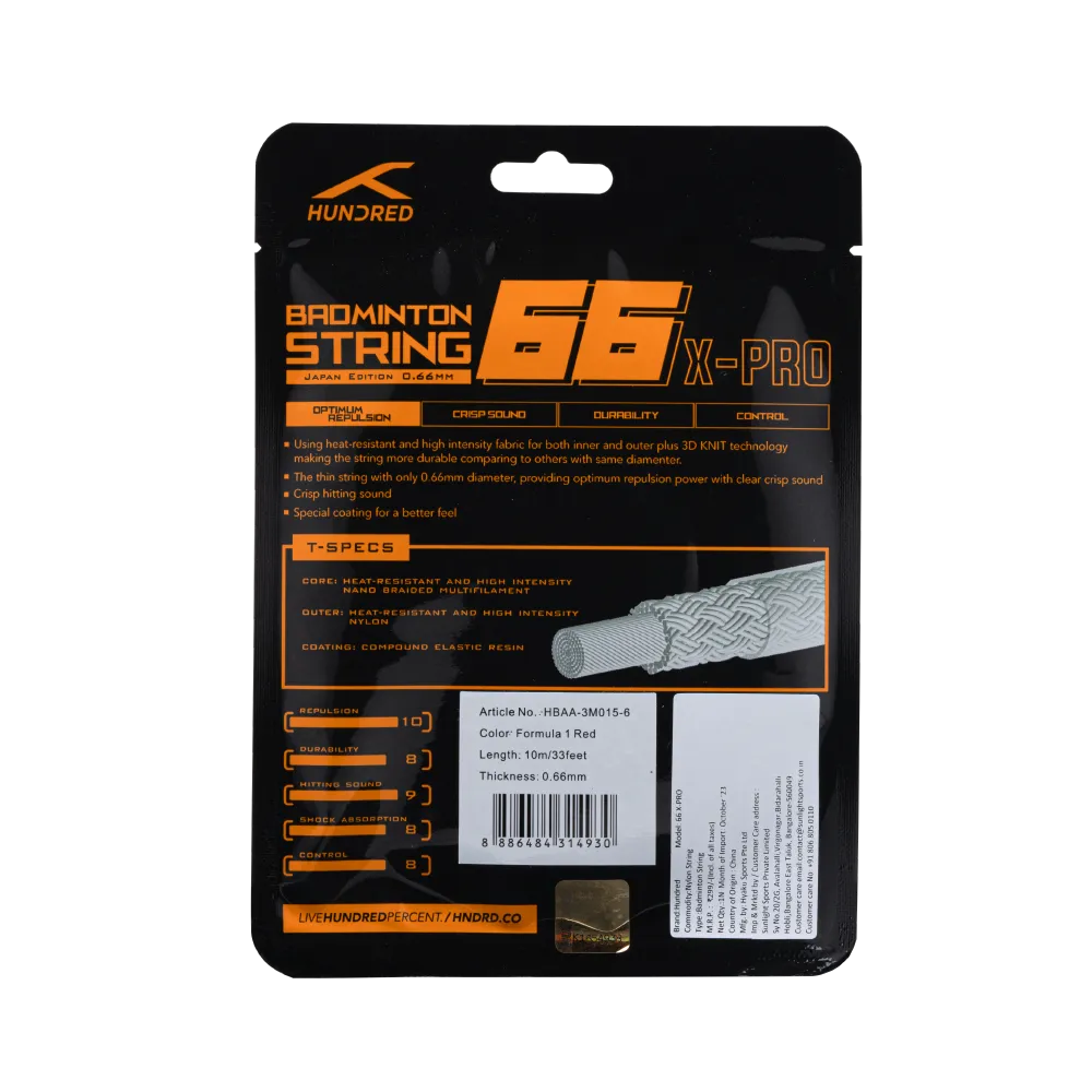 Hundred 66 X-PRO Badminton String (Single Pack)