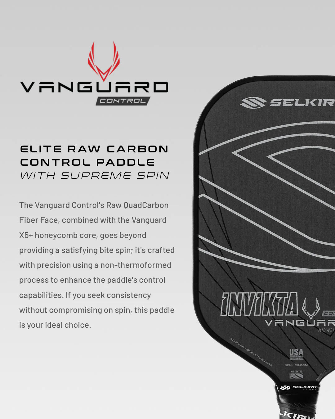 Selkirk VANGUARD Control - Epic Pickleball Paddle