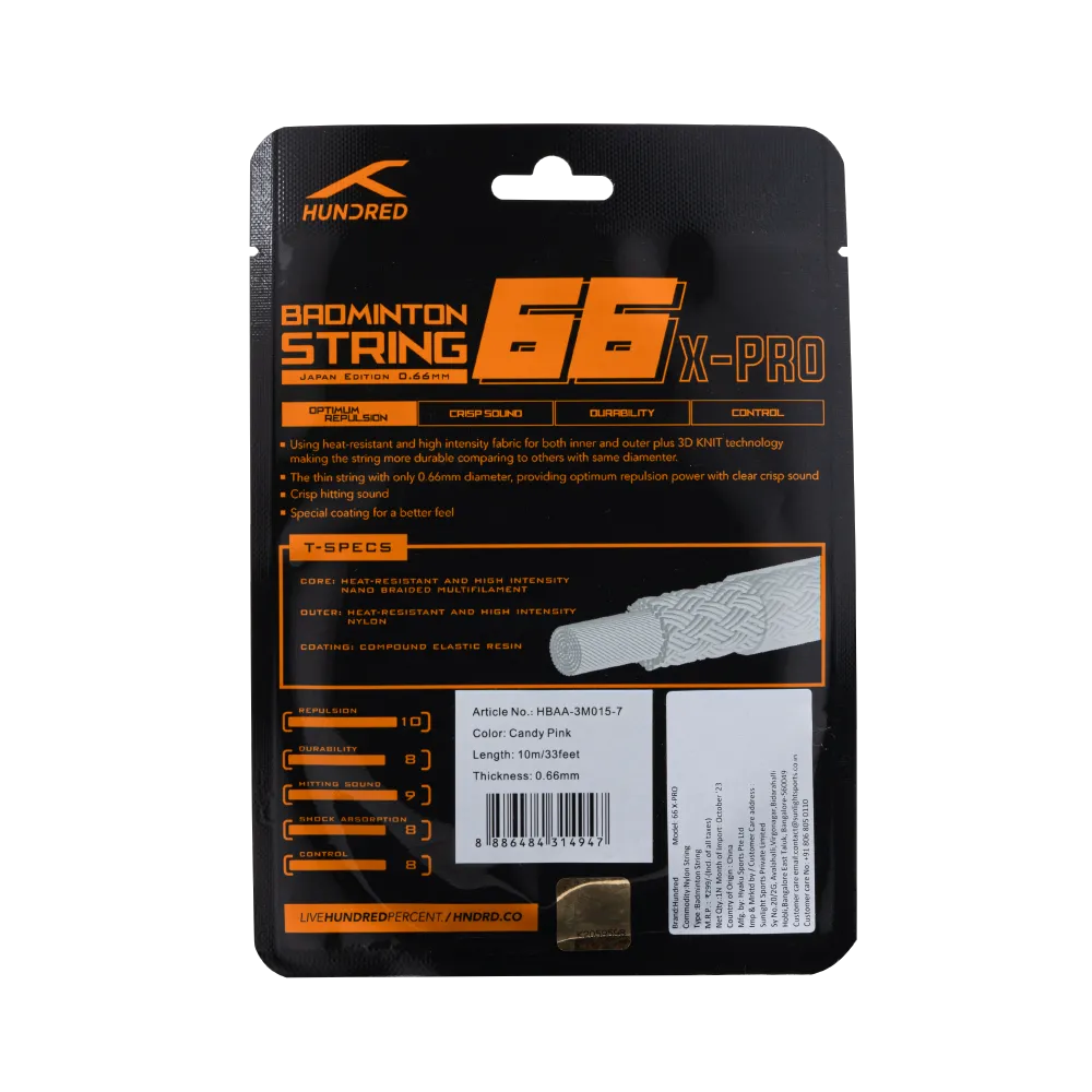 Hundred 66 X-PRO Badminton String (Single Pack)