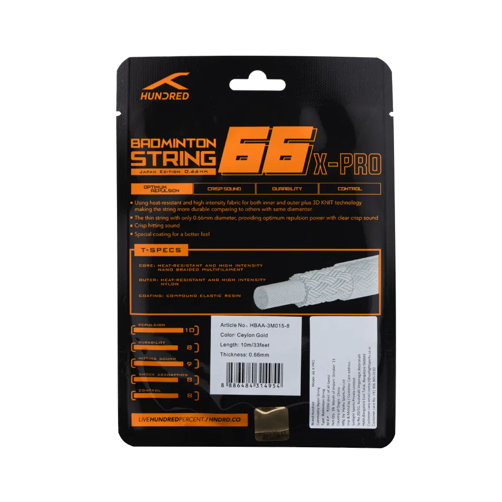 Hundred 66 X-PRO Badminton String (Single Pack)