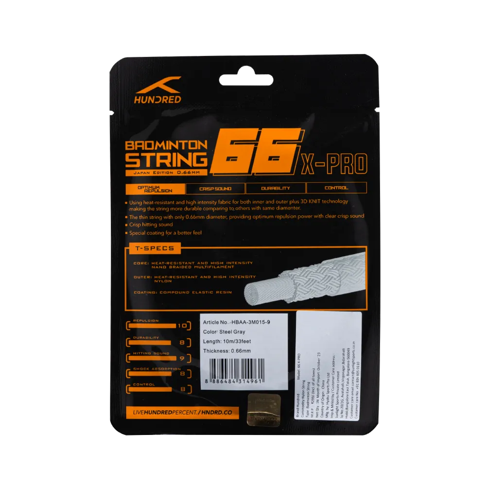 Hundred 66 X-PRO Badminton String (Single Pack)