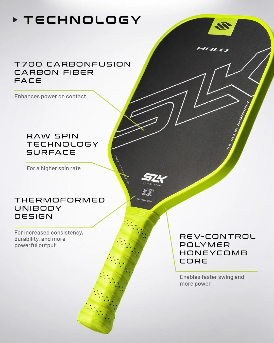 Selkirk SLK HALO Power - XL Pickleball Paddle