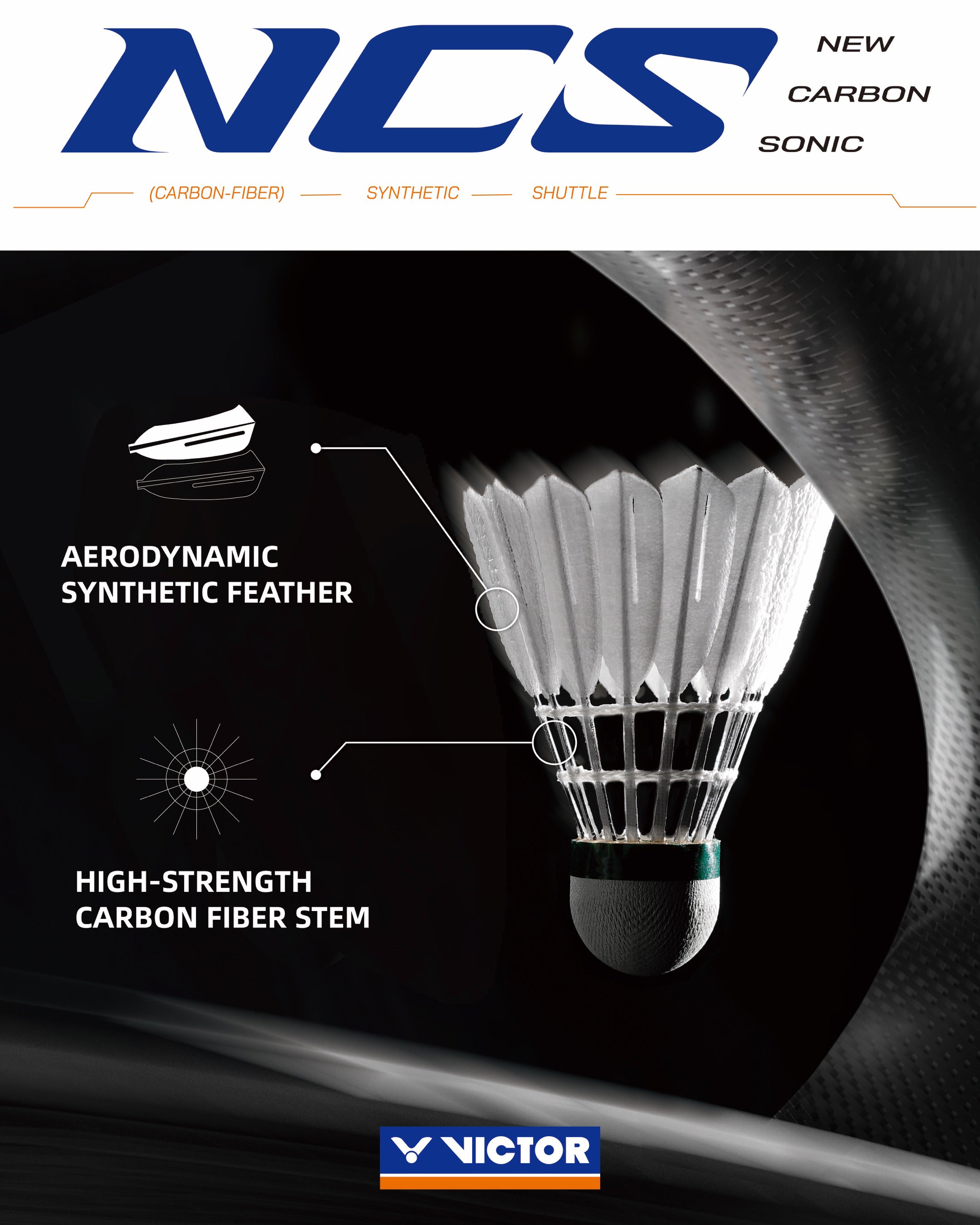 Victor New Carbonsonic NCS Pro Badminton Shuttlecocks (2025)