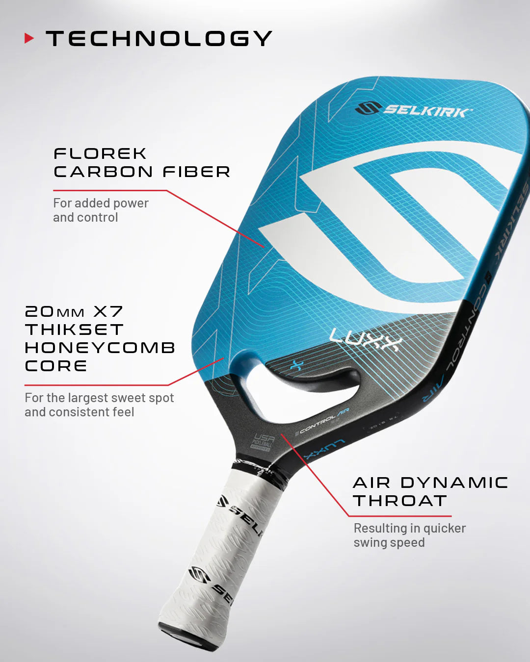 Selkirk LUXX Control Air - Invikta - Jack Sock Signature Pickleball Paddle