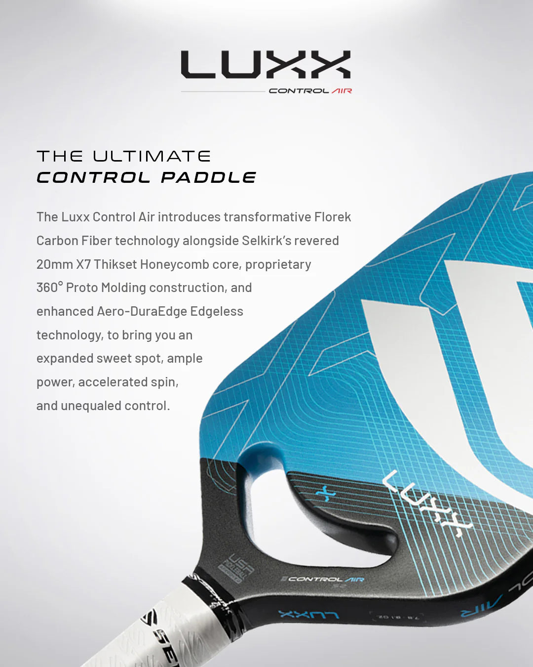 Selkirk LUXX Control Air - Invikta - Jack Sock Signature Pickleball Paddle