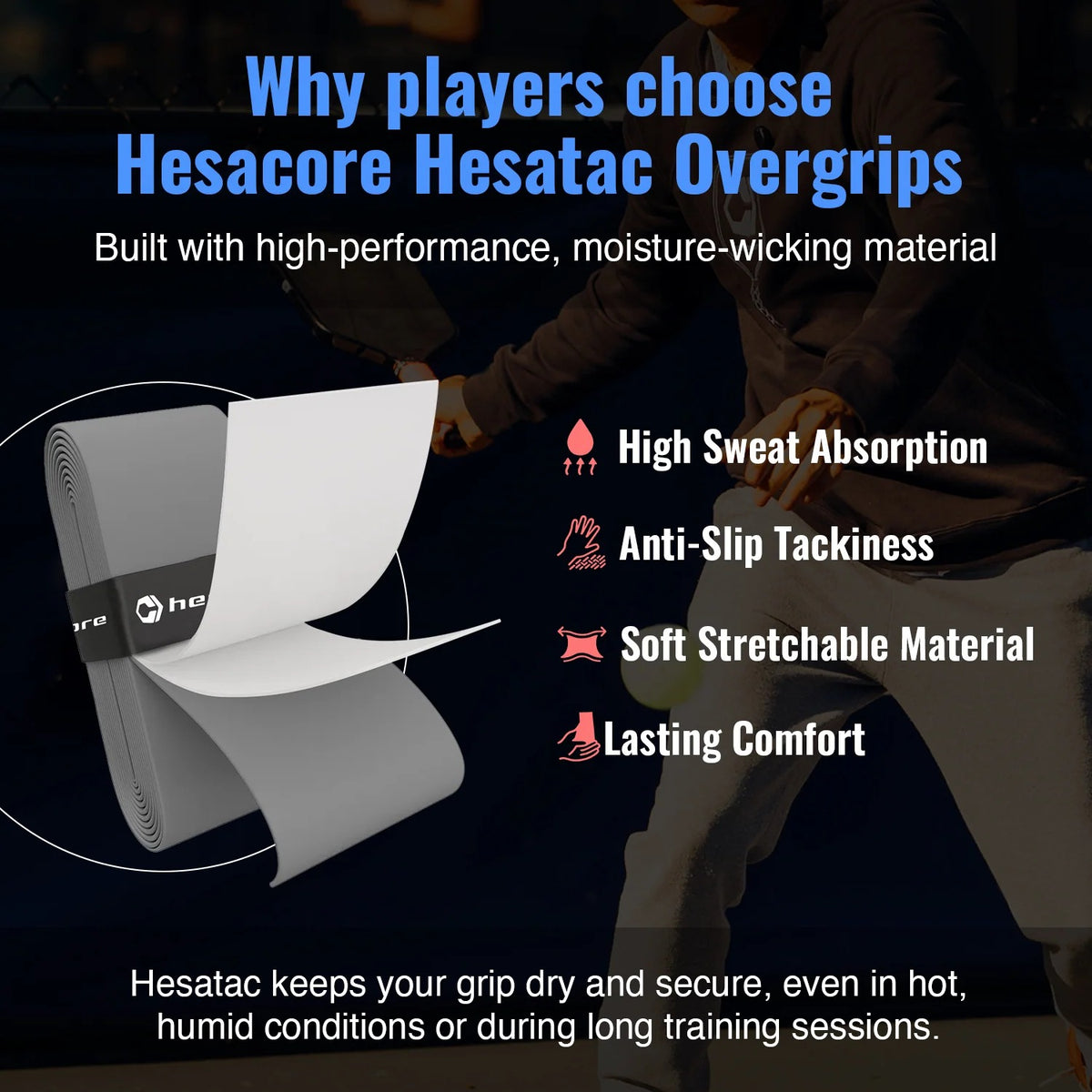 Hesacore Hesatac Pickleball Overgrip (6 Pack)
