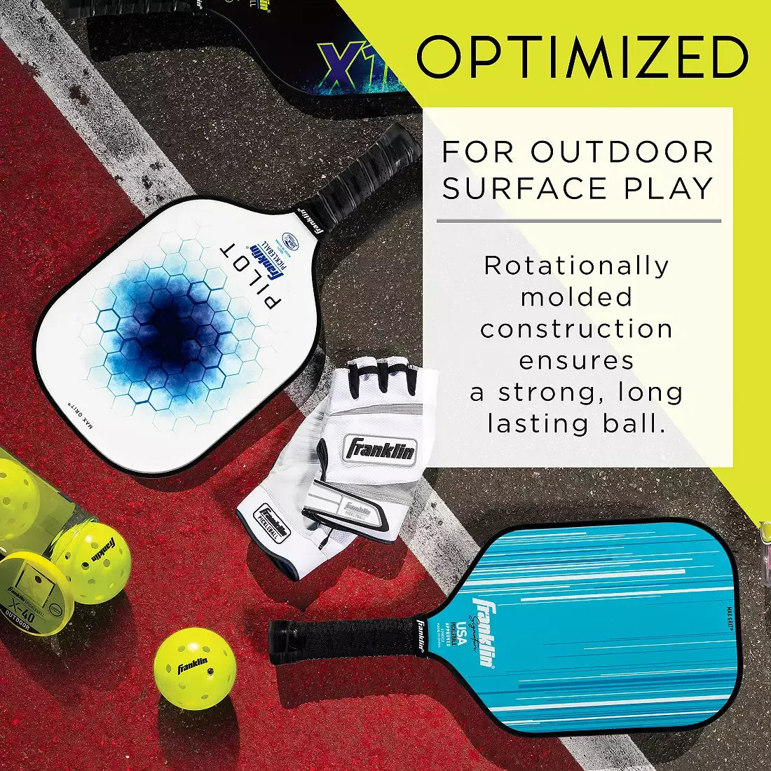 Franklin X-40 Outdoor Pickleball (36 Ball Bucket)