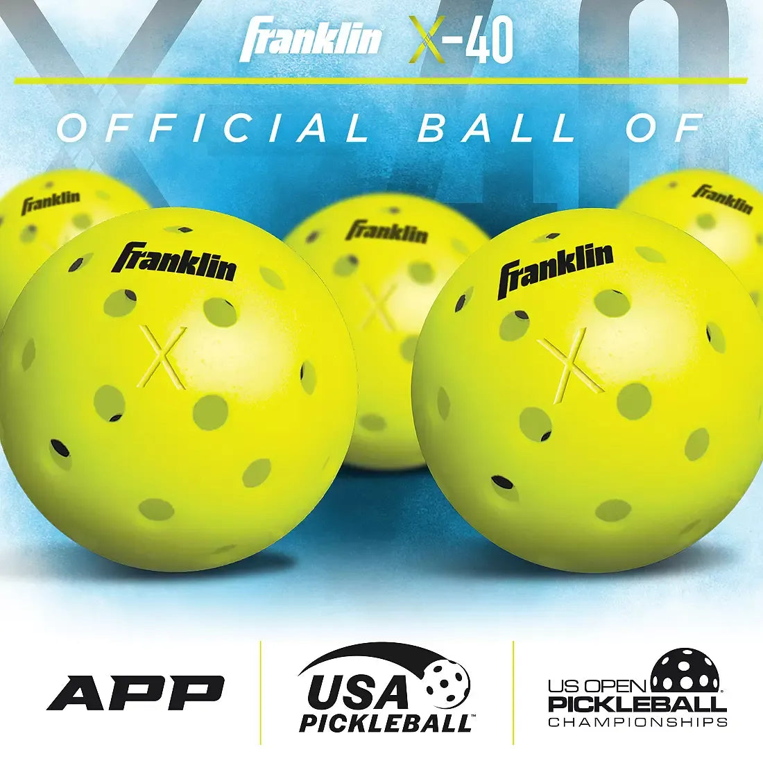 Franklin X-40 Outdoor Pickleball (36 Ball Bucket)
