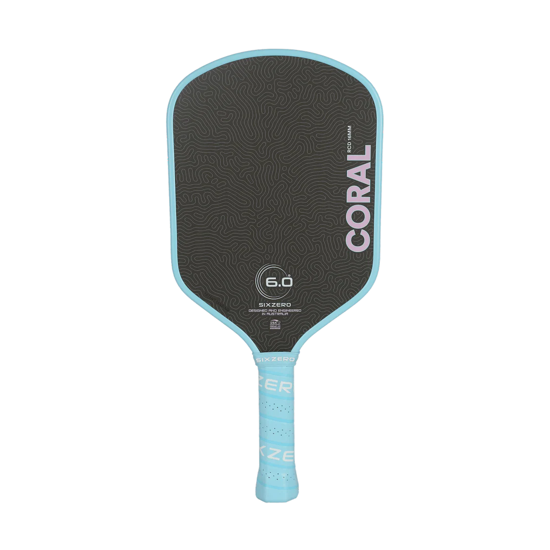 Six Zero Coral Lightweight (16mm) - Hybrid Pickleball Paddle