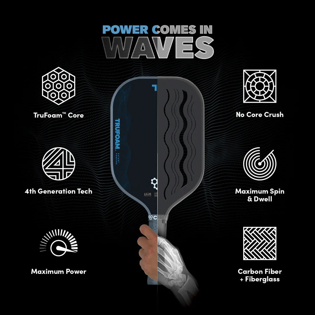 CRBN 3 TruFoam Waves Pickleball Paddle (Elongated)