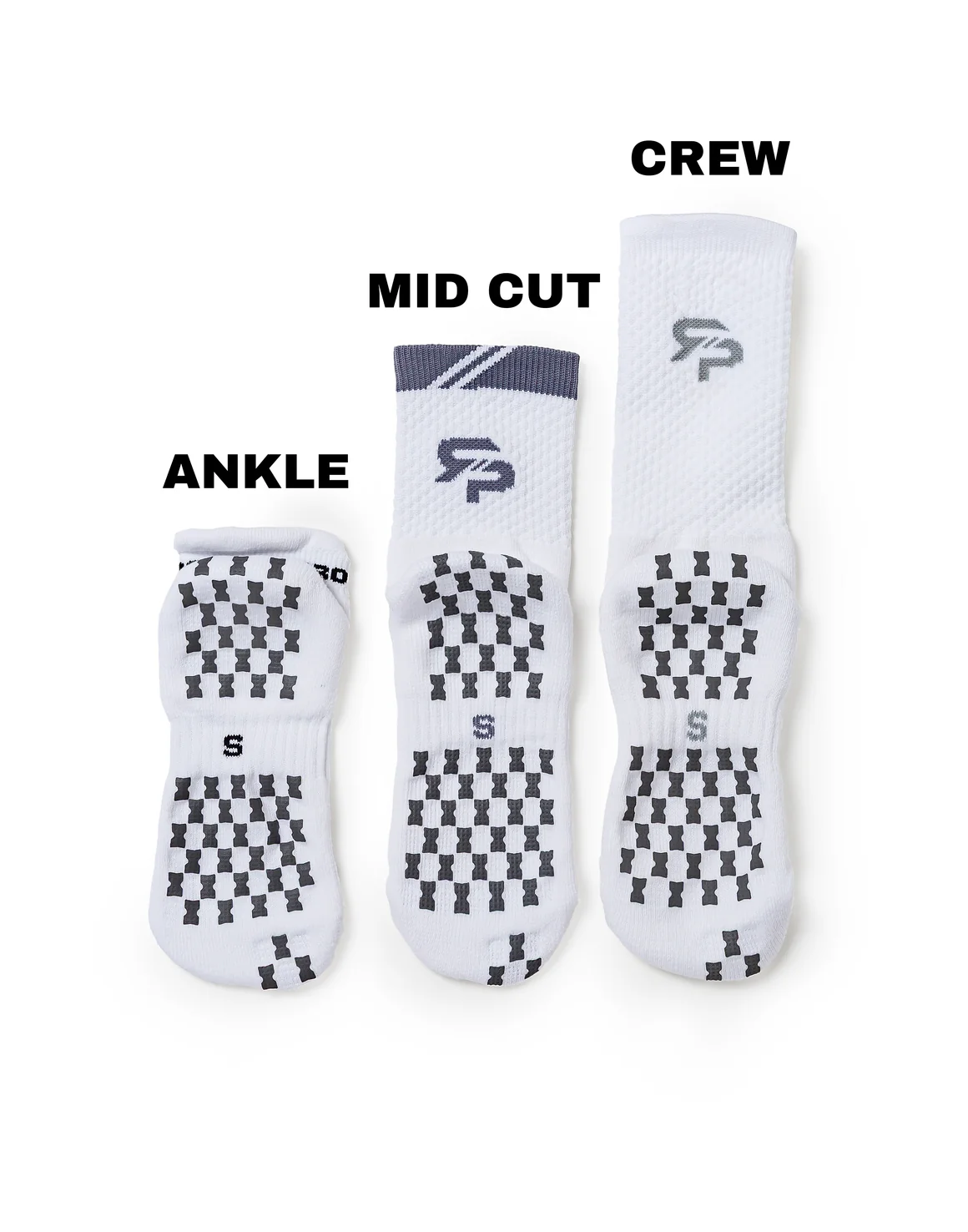 RTP UltraGrip V2 Dual-Sided Non-Slip Ankle Tennis Socks (White)