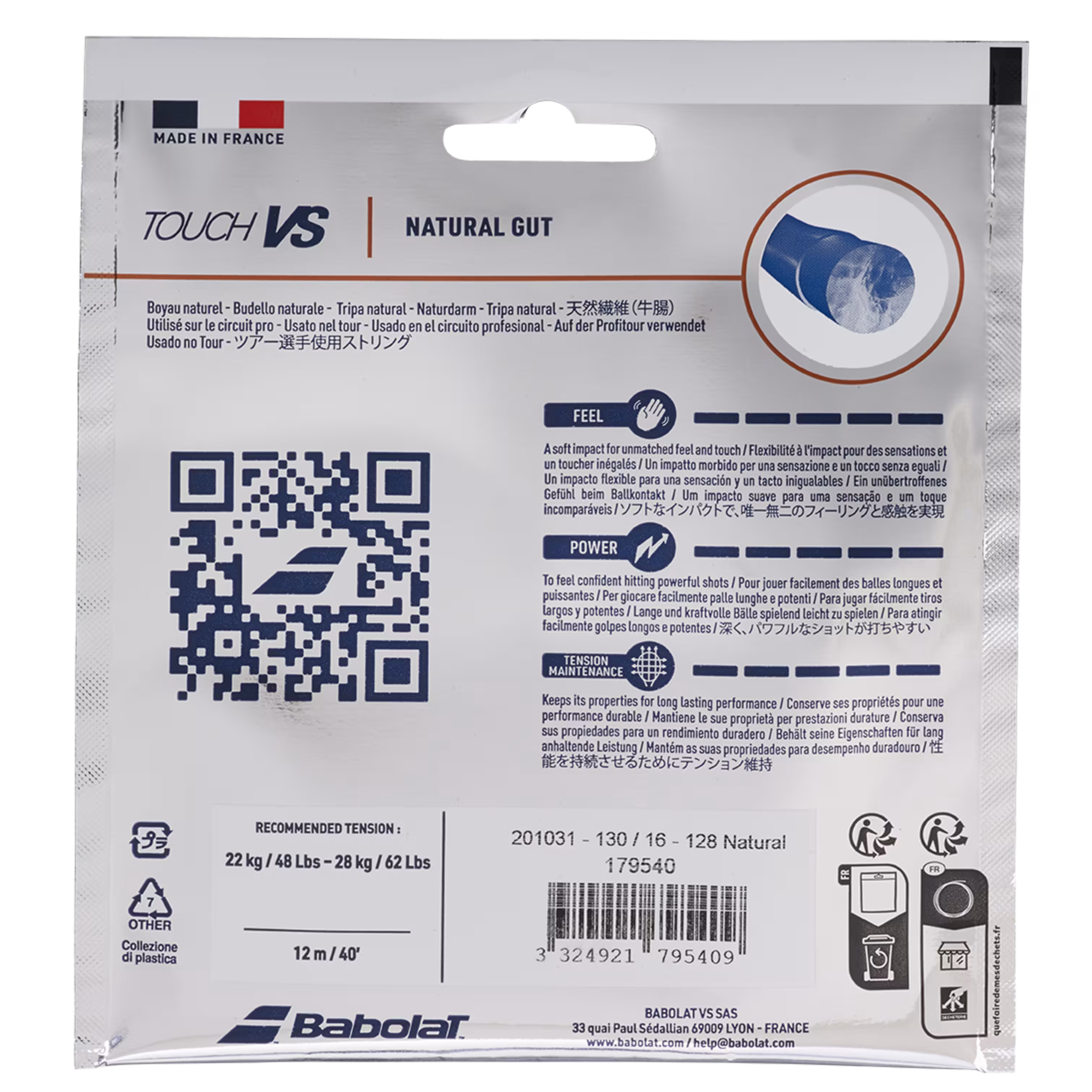 Babolat Touch VS Natural Gut 12M Tennis String