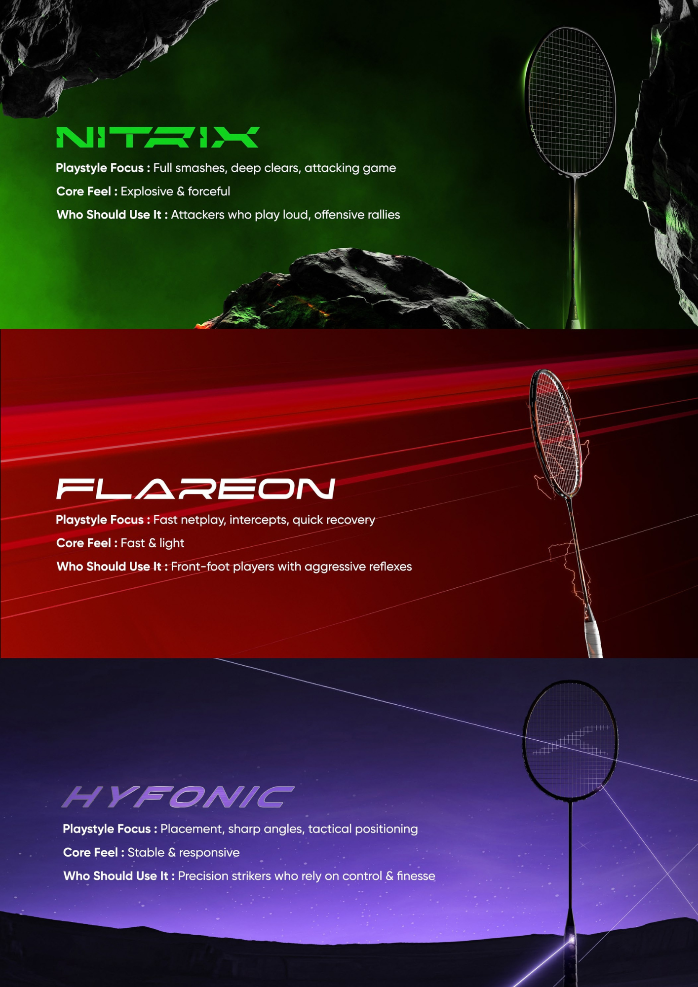 Hundred Nitrix 70 Venom Badminton Racket