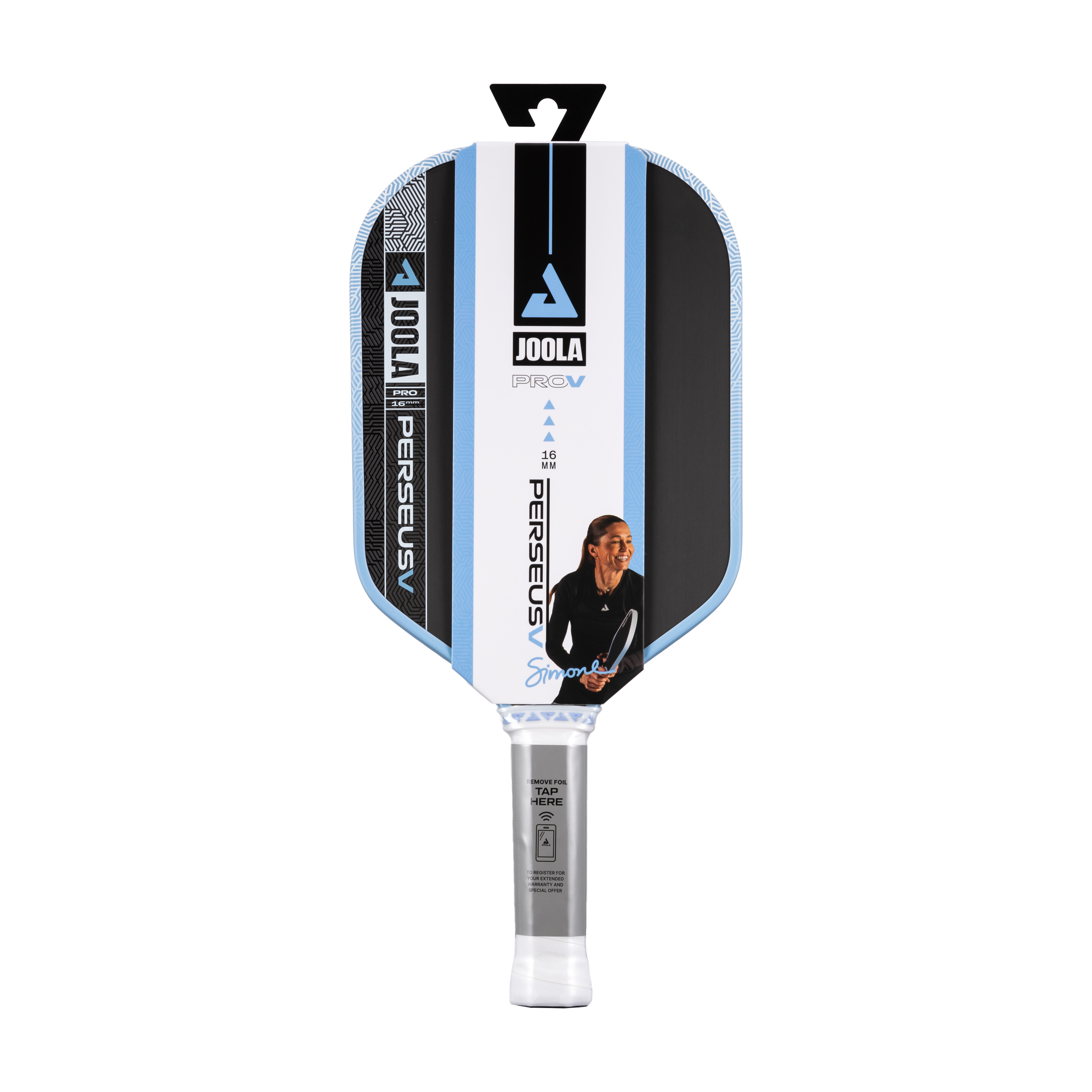 JOOLA Simone Jardim PERSEUS Pro V 16mm Pickleball Paddle (Breeze Blue)