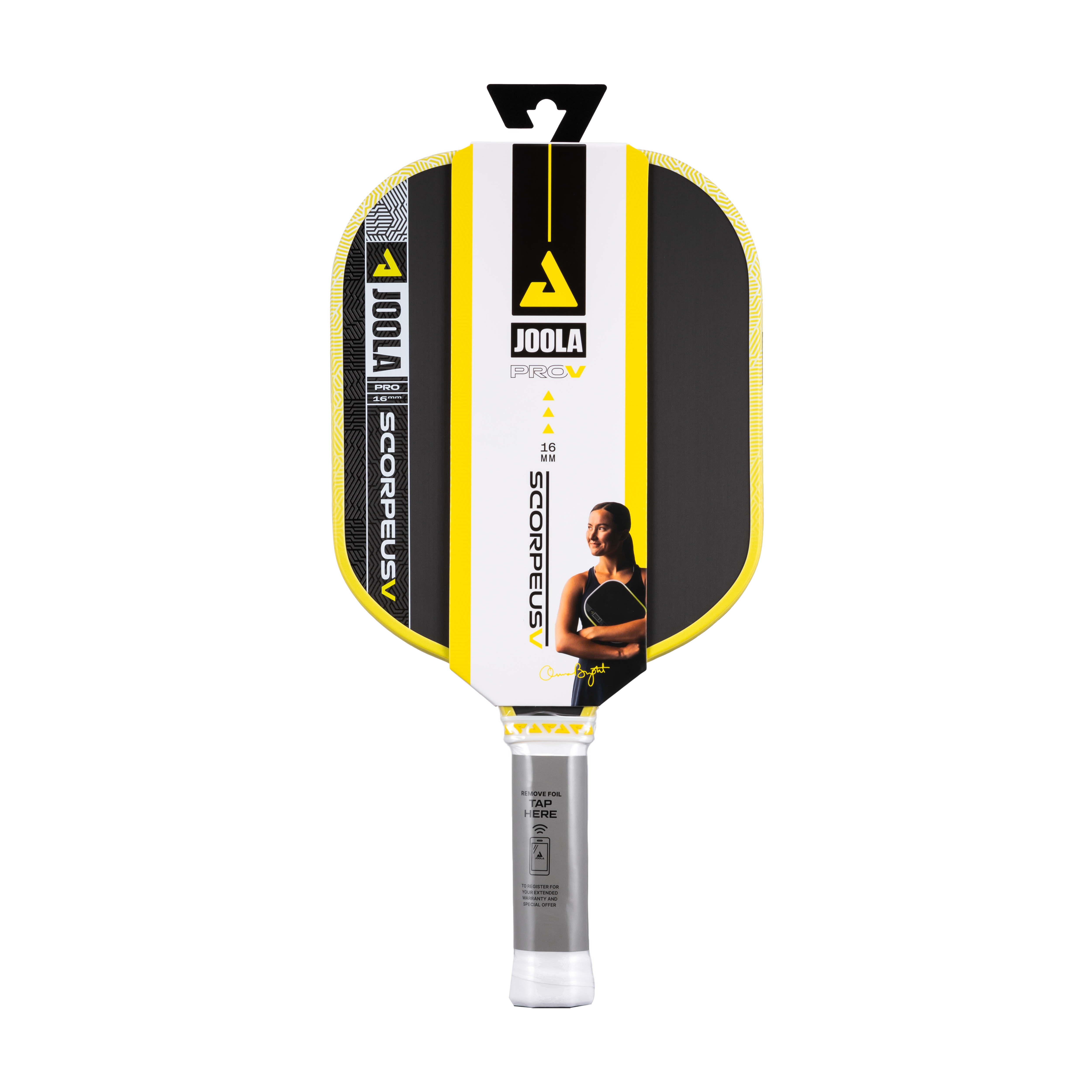 JOOLA Anna Bright SCORPEUS Pro V 16mm Pickleball Paddle (JOOLA Yellow)