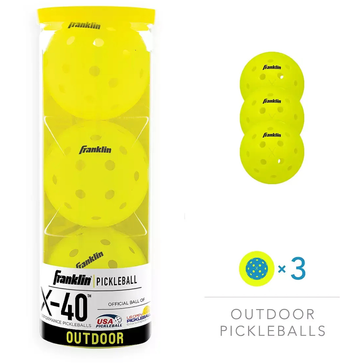 Franklin X-40 Outdoor Pickleball (3 Pack)