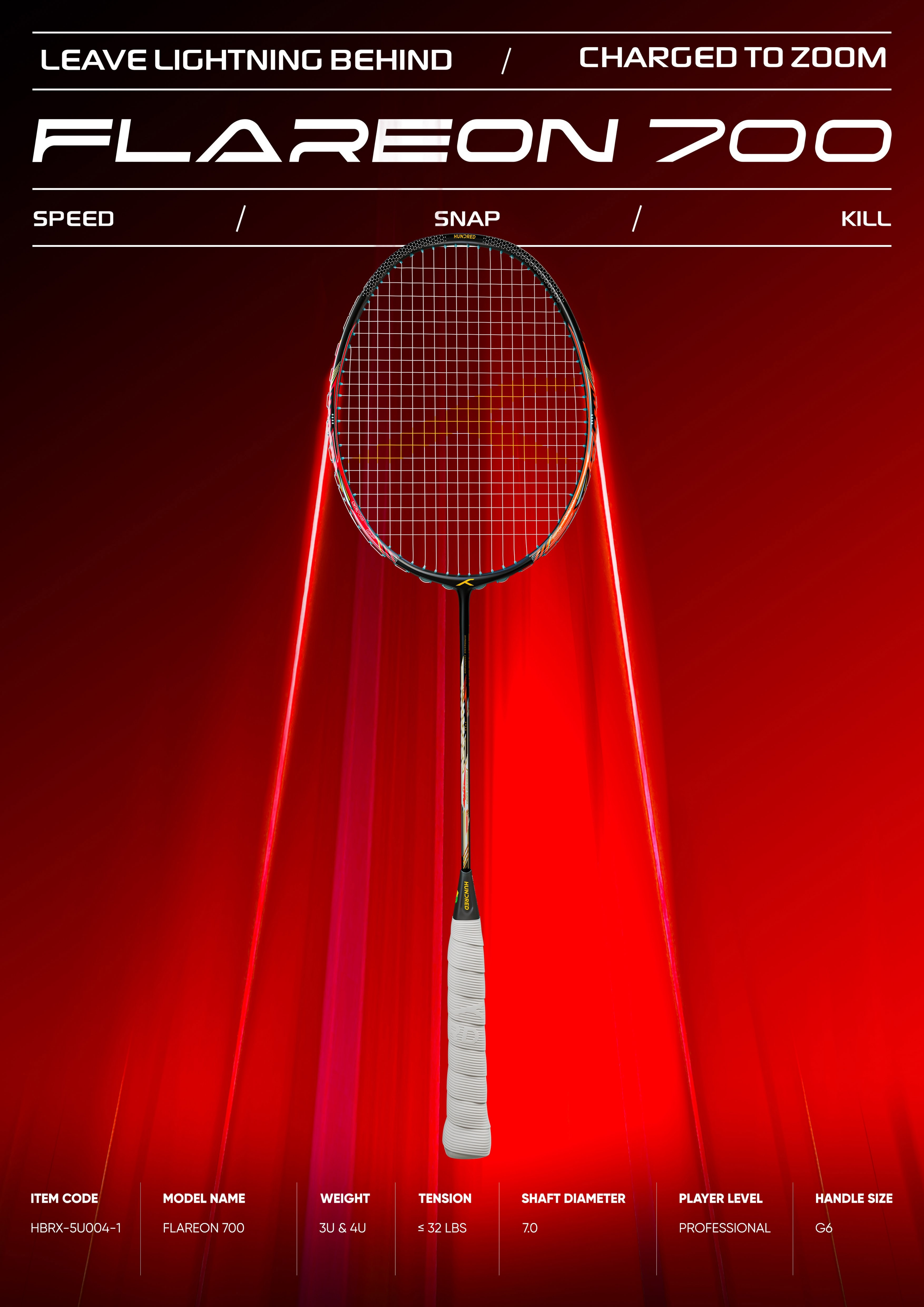 Hundred Flareon 700 Badminton Racket