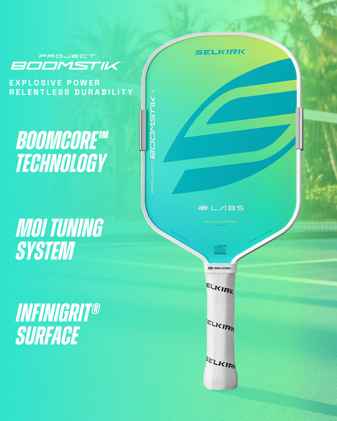 Selkirk LABS Project Boomstik US Calypso Colorway (Limited Edition) - Widebody Pickleball Paddle