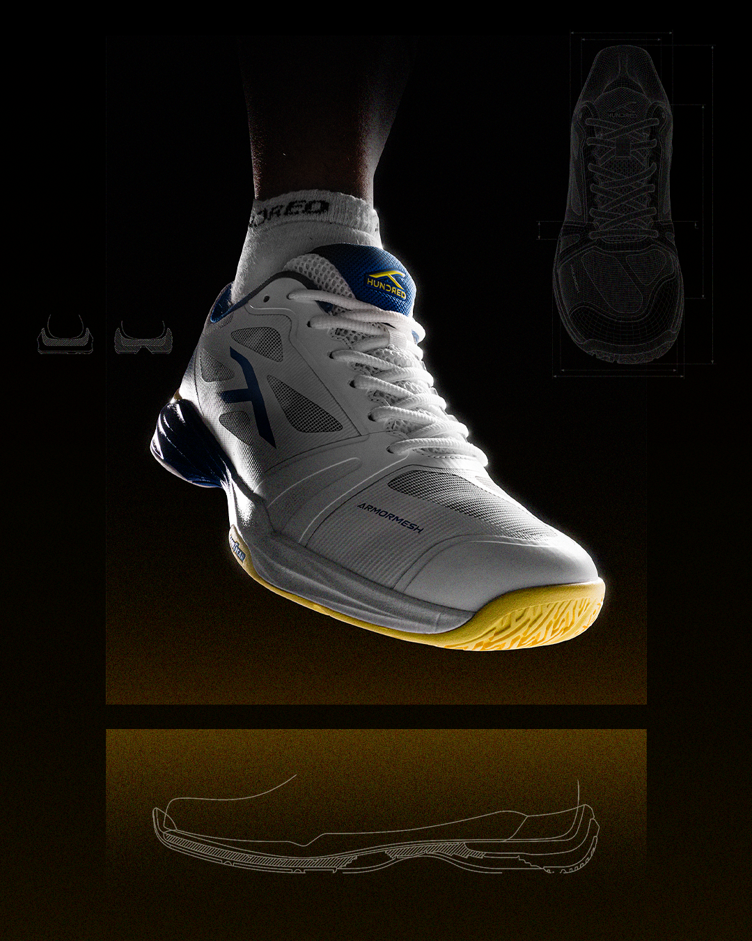 Hundred PHENOM Badminton Shoes (Unisex)