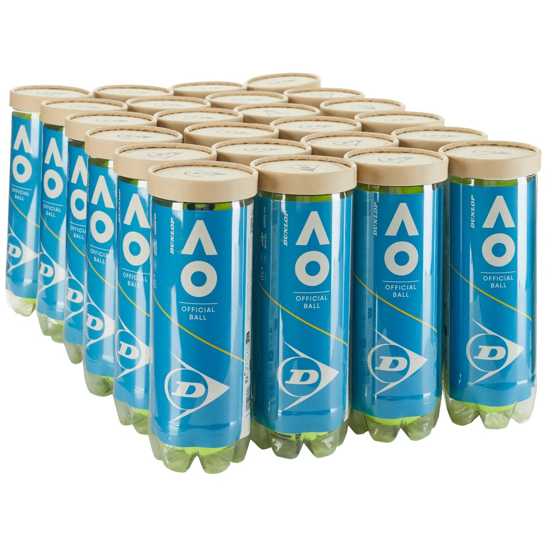 Dunlop Australian Open EXTRA DUTY Tennis Balls (24 x 3-Ball Can)