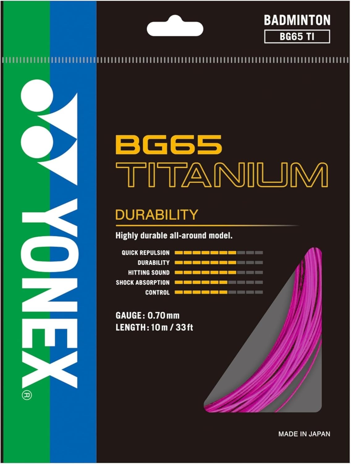Yonex BG65 TITANIUM Badminton String (Single Pack)