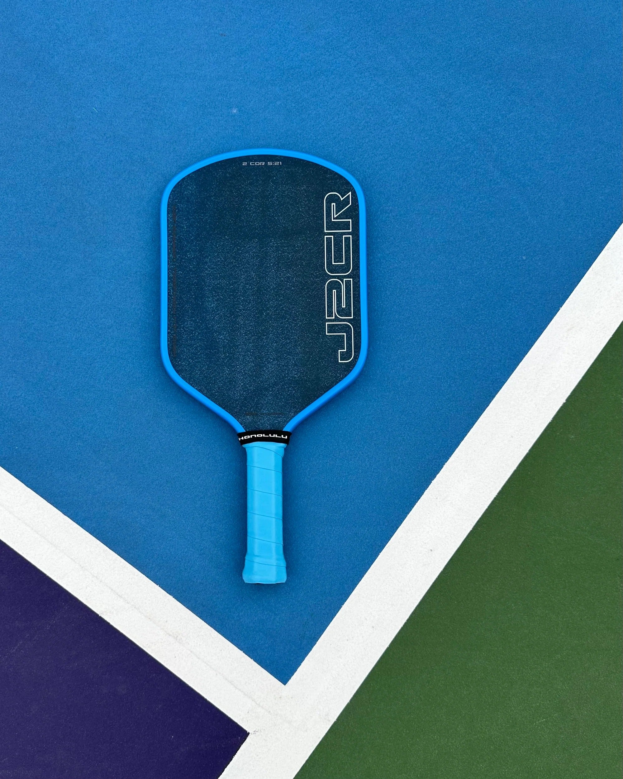 Honolulu J2CR Crystal Blue™ Endurance Surface™ Pickleball Paddle (Original J2 Handle Length 5.5")