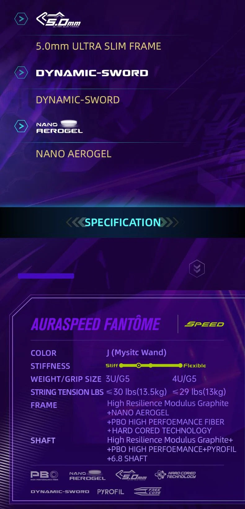 Victor AuraSpeed Fantome J Badminton Racket (ARS-FANTÔME J)