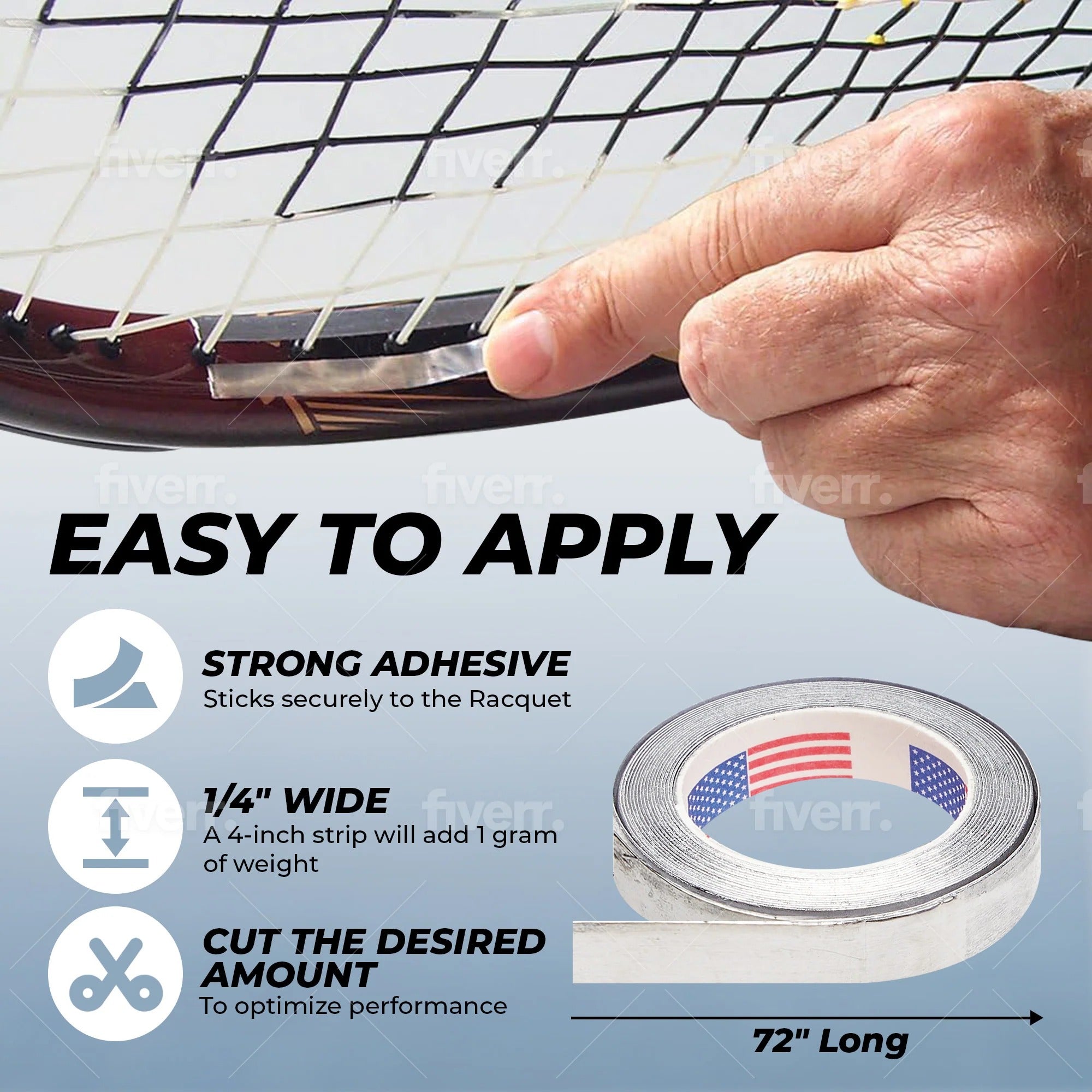 Tourna Racket Lead Tape (1/4" x 72")