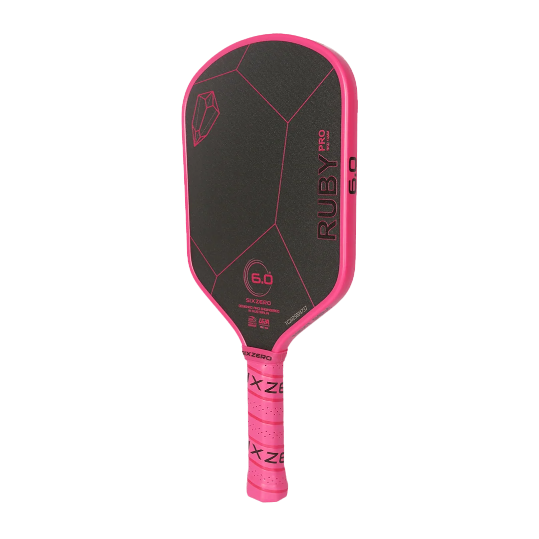 Six Zero Ruby Pro (14mm) - Hybrid Pickleball Paddle