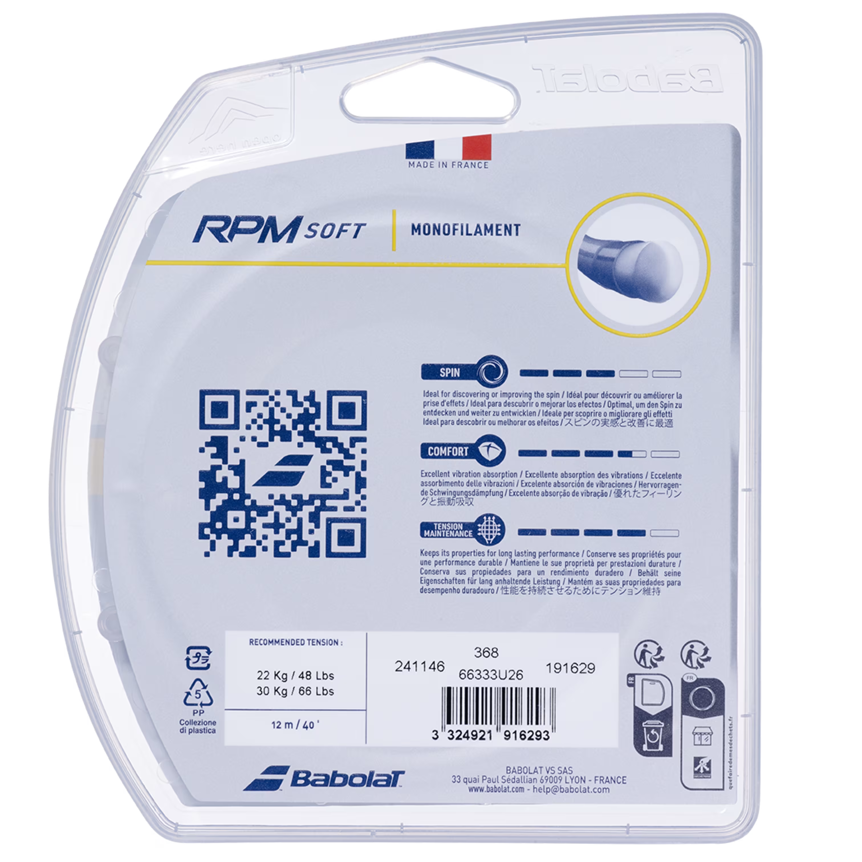 Babolat RPM Soft 12M Tennis String (Single Pack)