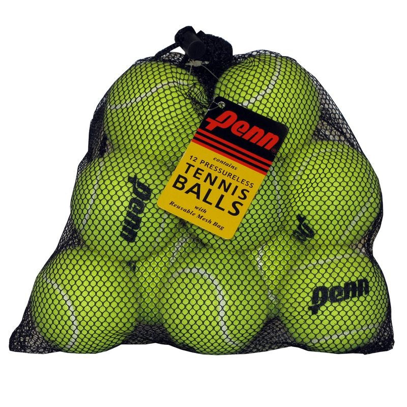 HEAD Penn Pressureless Green Tennis Ball Mesh Bag (12 Balls)