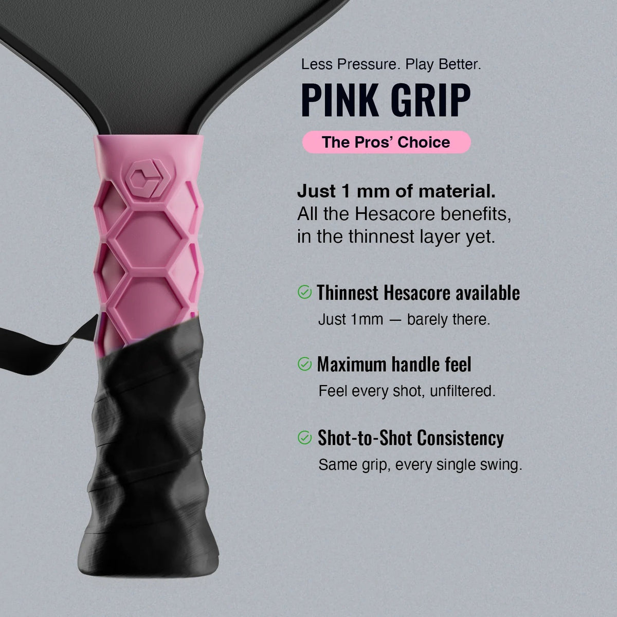 Hesacore Pickleball PINK Grip