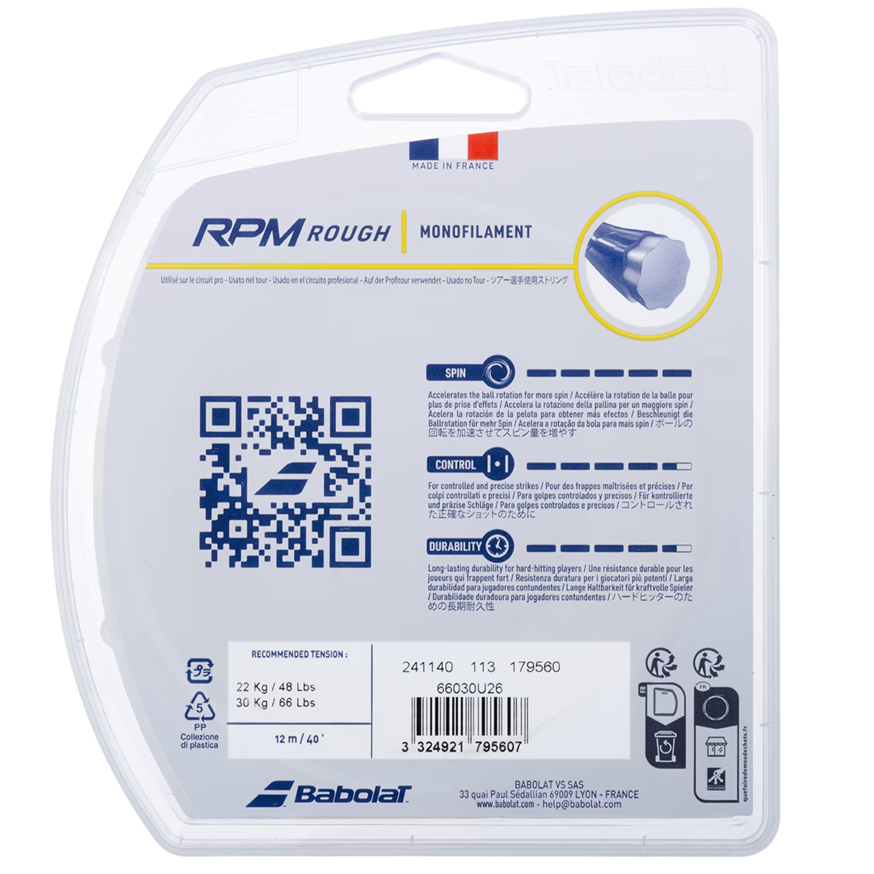 Babolat RPM Rough 12M Tennis String (Single Pack)