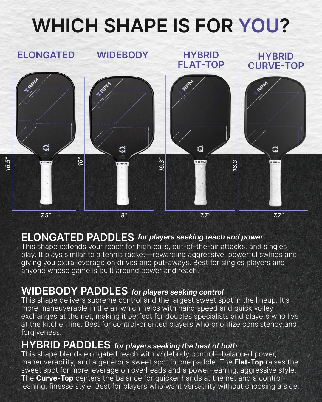 RPM Jade 14mm - Elongated Pickleball Paddle
