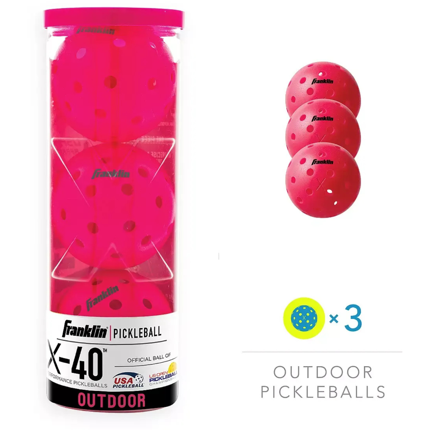 Franklin X-40 Outdoor Pickleball (3 Pack)